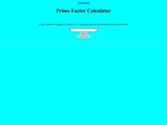 Prime Factor Calculator/calculator screenshot