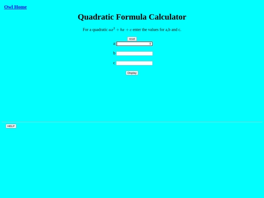 Quadratic Formula Calculator/quadratic screenshot