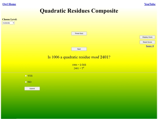 Quadratic Residues Composite/residue screenshot