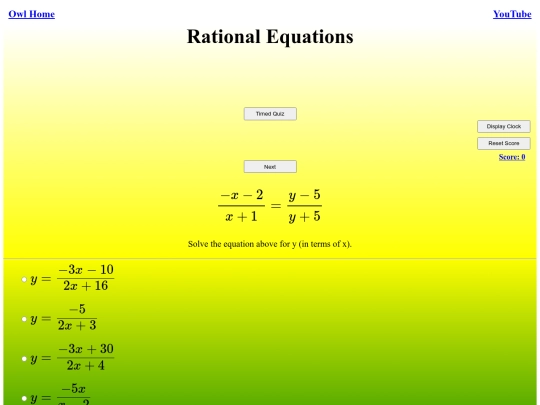 Rational Equations/rational screenshot