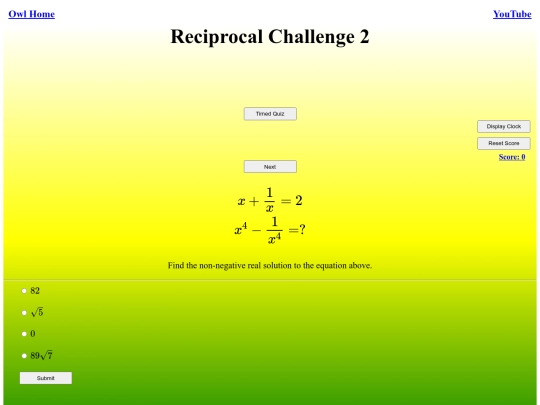 Reciprocal Challenge 2/reciprocal screenshot