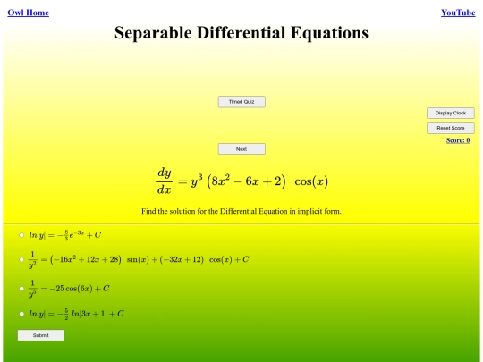 Separable Differential Equations/separable screenshot