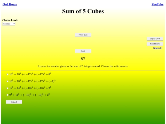Sum of 5 Cubes/cube screenshot