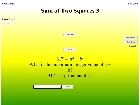 Sum of Two Squares 3/sum screenshot