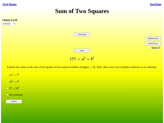 Sum of Two Squares/square screenshot