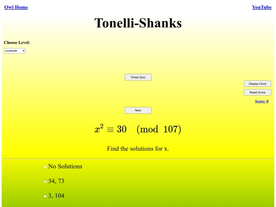 Tonelli-Shanks/tonelli screenshot