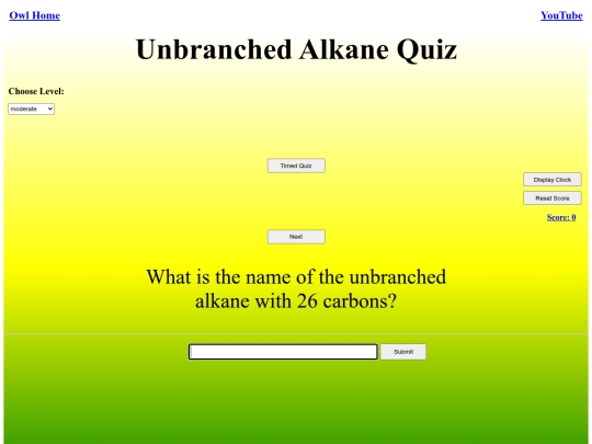 Unbranched Alkane Quiz/alkane screenshot