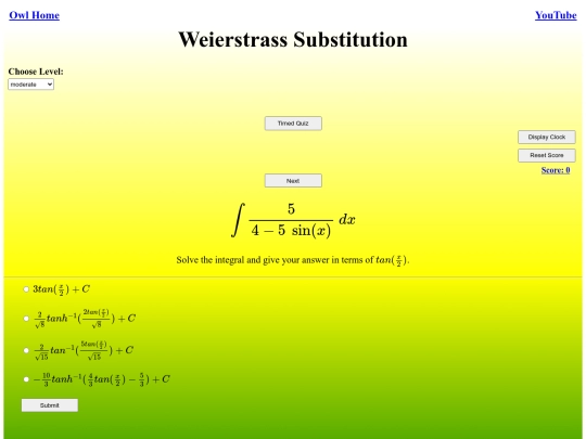 Weierstrass Substitution/integral screenshot
