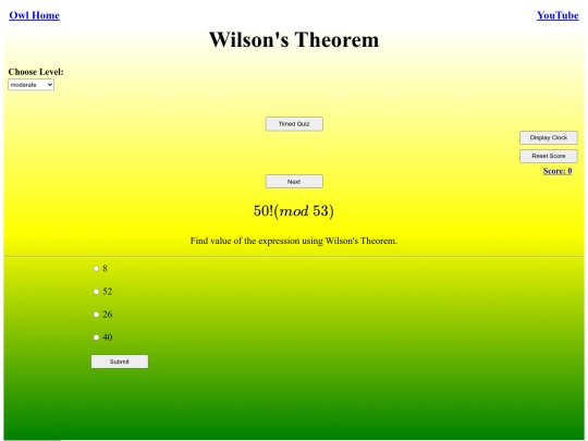 Wilsons Theorem/wilson screenshot