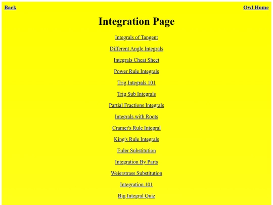 integrals screenshot