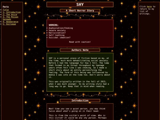 writing/shy screenshot