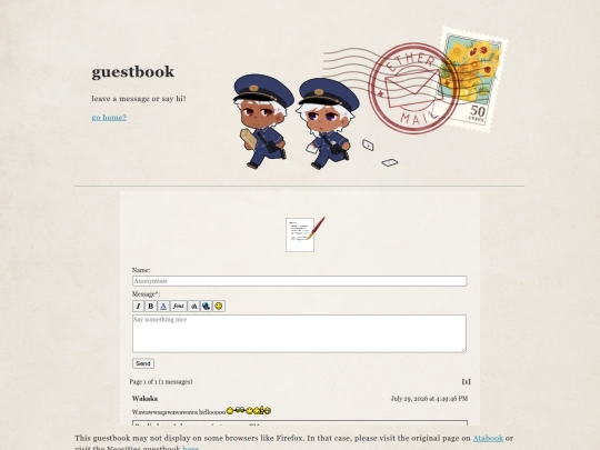 guestbook screenshot