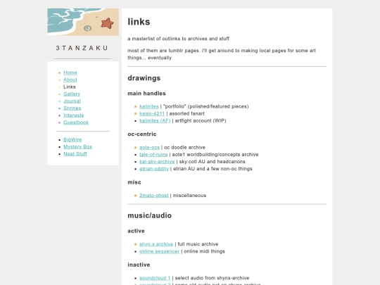 links screenshot