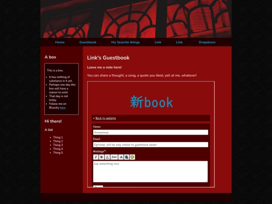 guestbook screenshot