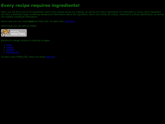 recipes/ingredients screenshot
