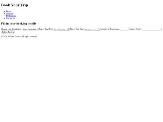 booking screenshot