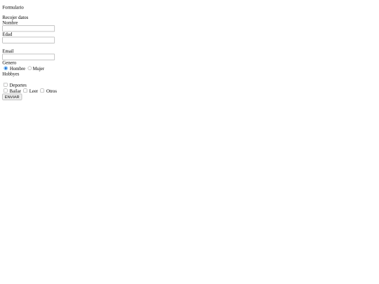 ejercicios/formulario screenshot