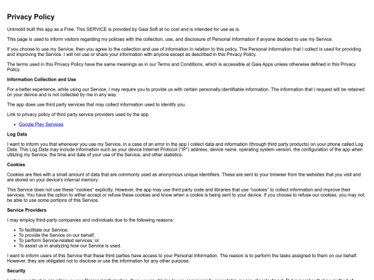 unimobil/privacy_policy_apps screenshot