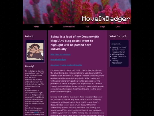 blogs/dreams screenshot