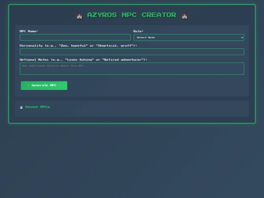 Basement/NpcCreator screenshot