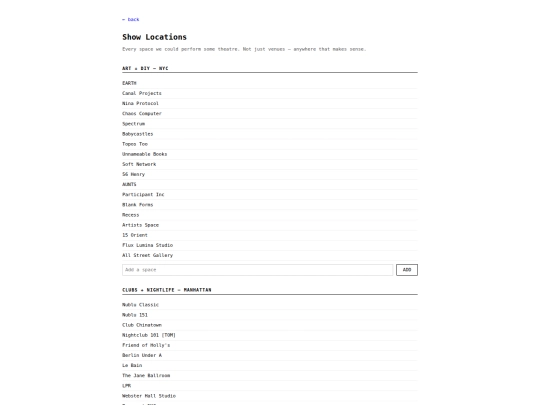 SHOW33/Locations screenshot