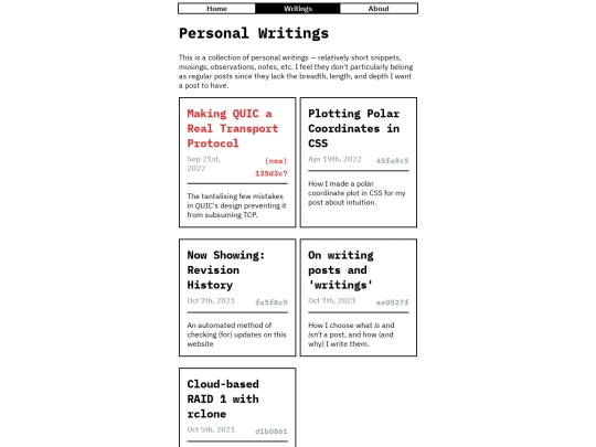 writings screenshot