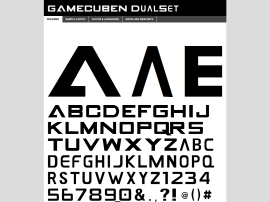 web fonts/gamecuben/gamecube-demo screenshot