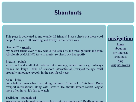 shoutouts screenshot