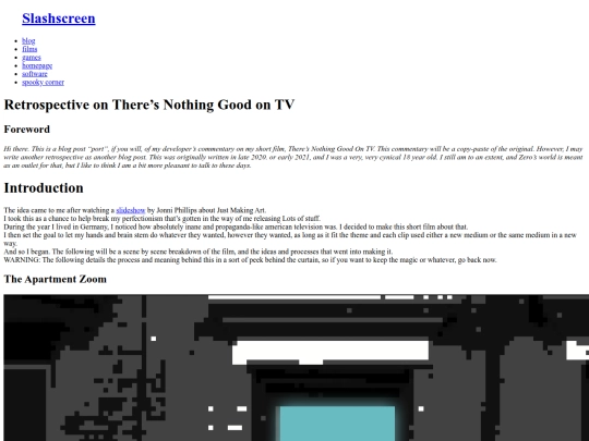 blog/retrospective screenshot
