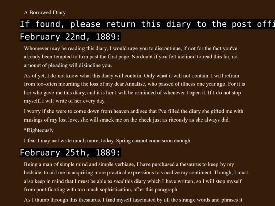 western_diary screenshot