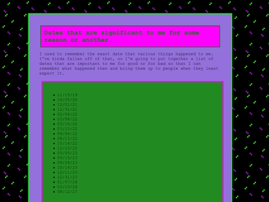 dates screenshot
