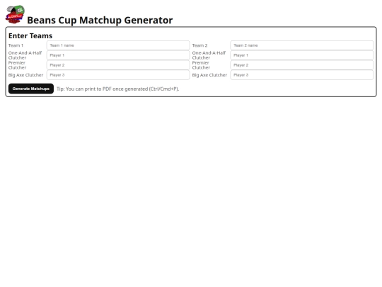 matchup screenshot