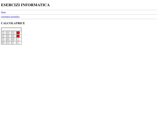 Esercizi informatica/calcolatrice screenshot