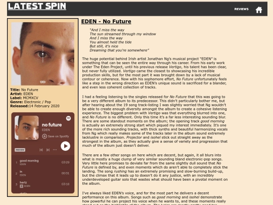 Reviews/NoFuture_Review screenshot