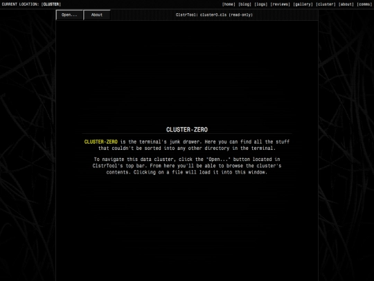 cluster screenshot