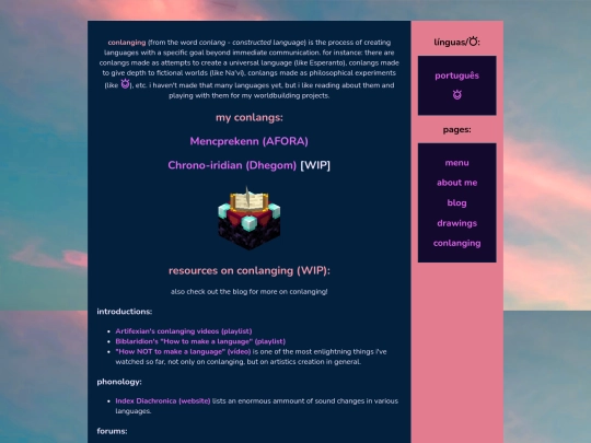 conlanging/en screenshot