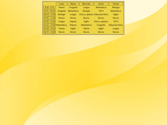 12 ejercicios/Horario screenshot