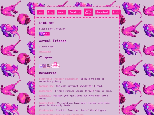 links screenshot