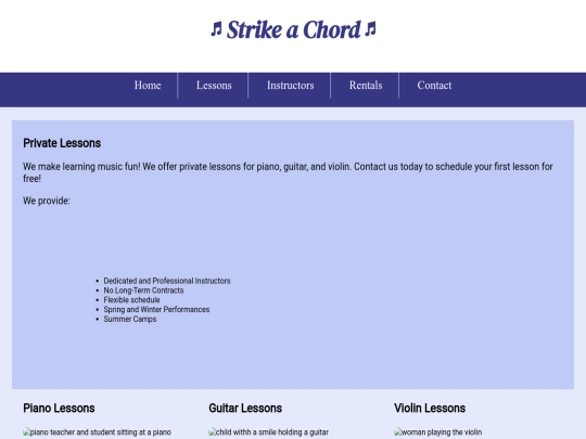 lessons screenshot