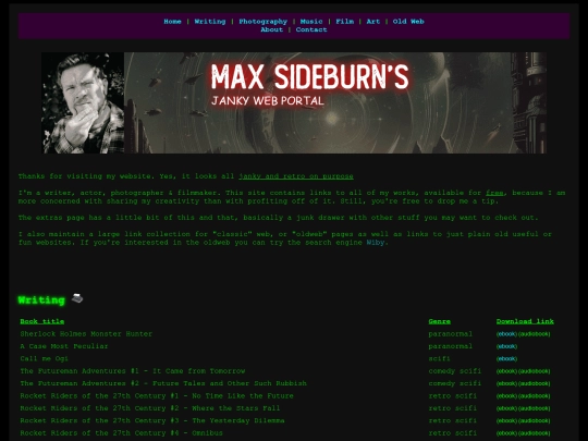 Max Sideburn's Janky Web Portal screenshot