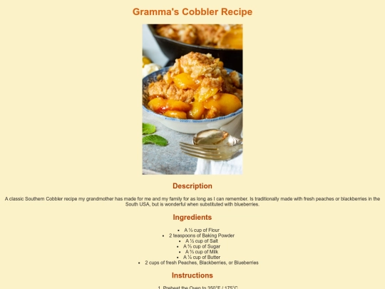 recipes/cobbler screenshot