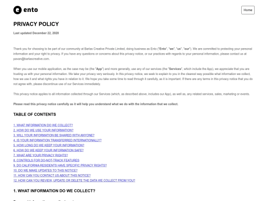 ento-privacy screenshot