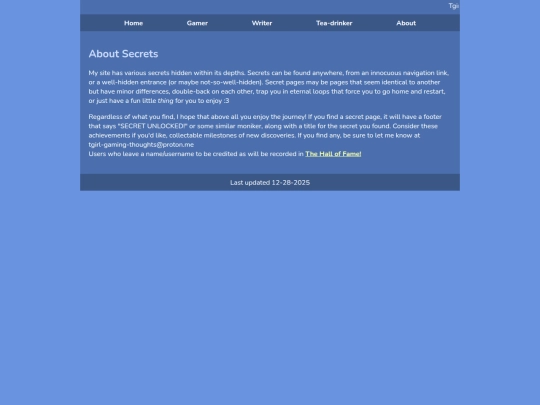 About/secrets screenshot