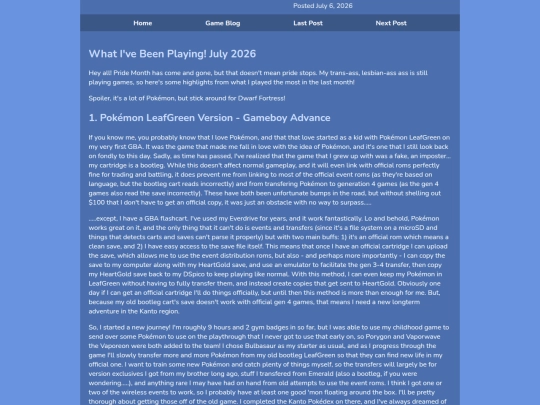 Gamer/gameblog/archive/playing-july2026 screenshot