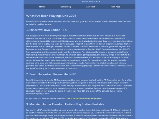 Gamer/gameblog/archive/playing-june2026 screenshot