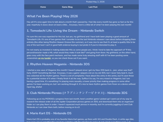 Gamer/gameblog/archive/playing-may2026 screenshot