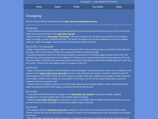 changelog screenshot