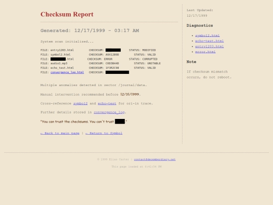 checksum_report screenshot