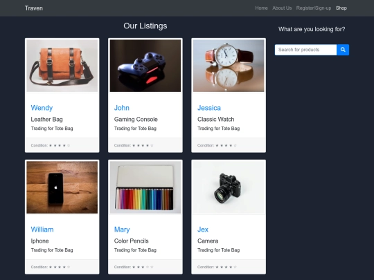 Traven_Website/Traven_Shop/shop screenshot