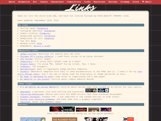 links screenshot